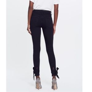 Mother Tie-Bow Black Looker Jeans